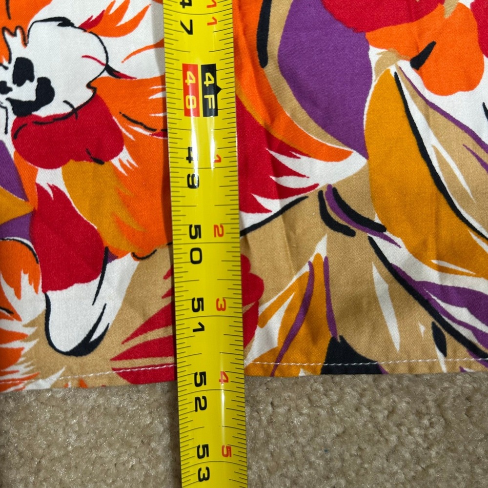 Sears Muu Muu Dress Women M Orange Floral Boho Maxi Lounger Vintage 70s Style - Picture 7 of 7